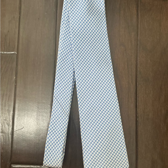 Paul Fredrick Other - Paul Fredrick Light Blue and White Checkered Tie